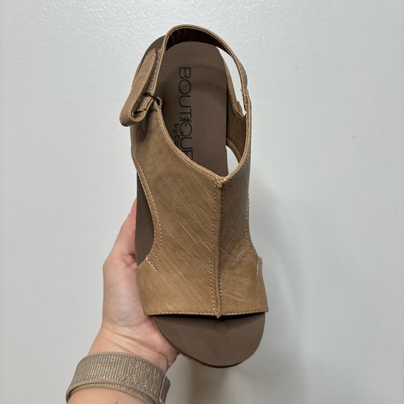 Boutique by Corkys - Carley Wedge Sandal Shoes Tan Open Toe Womens 8 - Picture 13 of 13